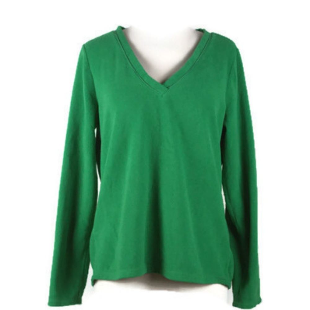 Old Navy Green V-Neck Fleece Sweatshirt